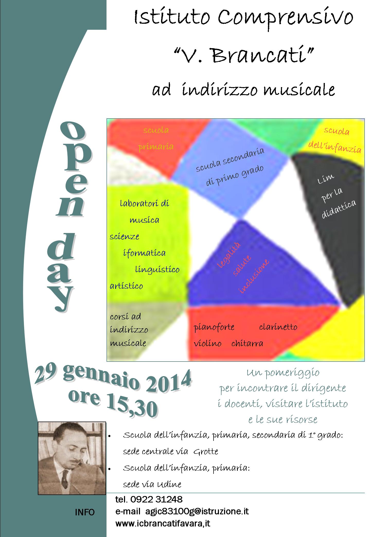 Il 29 Gennaio Open Day all'I.C. ''Vitaliano Brancati'' di Favara